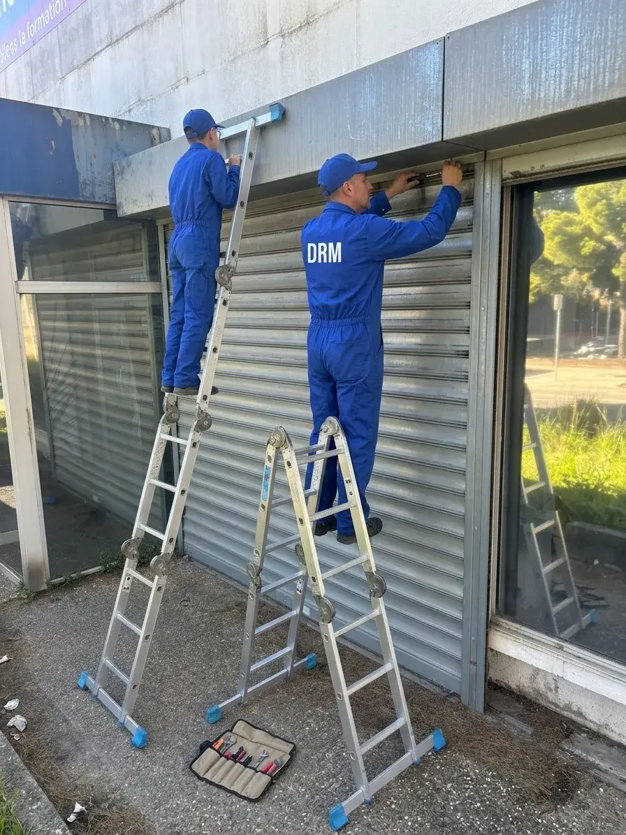 Rideau remis en service — Rideau métallique à Neuilly-sur-Seine Rideau remis en service — Rideau métallique à Neuilly-sur-Seine